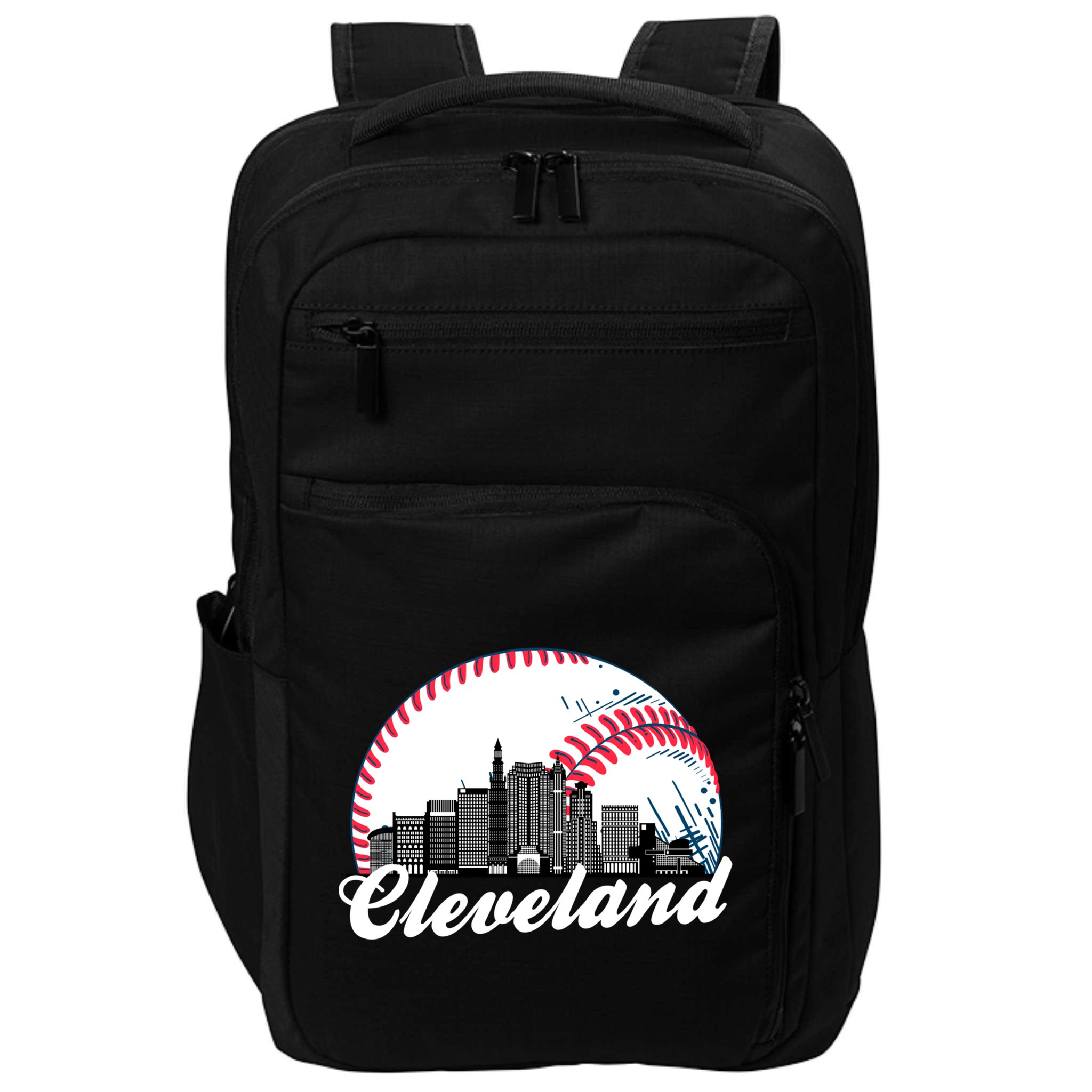 Cute Funny Cleveland Baseball Skyline Retro Impact Tech Backpack