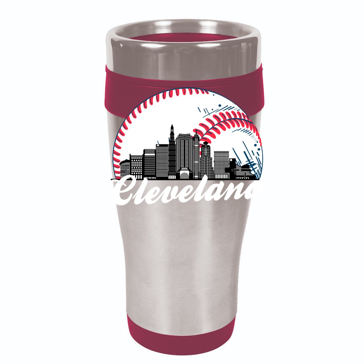 Cute Funny Cleveland Baseball Skyline Retro 16 in Basic Backpack