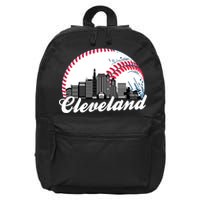 Cute Funny Cleveland Baseball Skyline Retro 16 in Basic Backpack