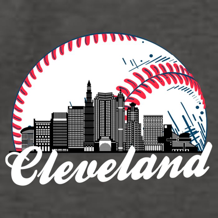 Cute Funny Cleveland Baseball Skyline Retro Vector Backpack