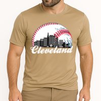 Cute Funny Cleveland Baseball Skyline Retro Cooling Performance Crew T-Shirt