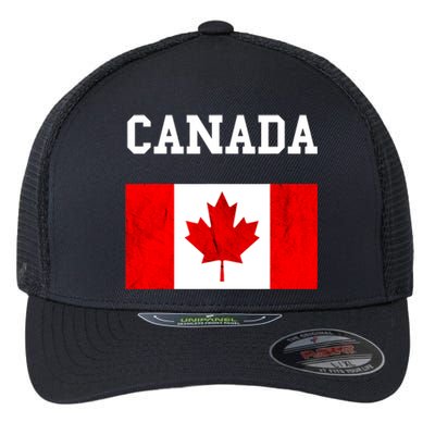 Canada Flag Canadian Flag Canadian Roots Maple Leaf Flexfit Unipanel Trucker Cap