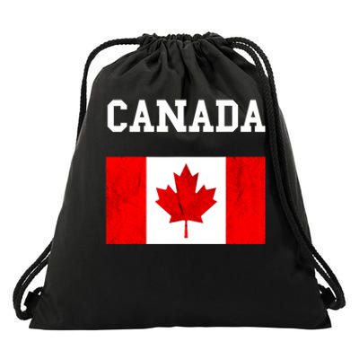 Canada Flag Canadian Flag Canadian Roots Maple Leaf Drawstring Bag