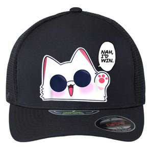 Cute Funny Cat Anime Meme Nah Id Win Gojo Cat Flexfit Unipanel Trucker Cap