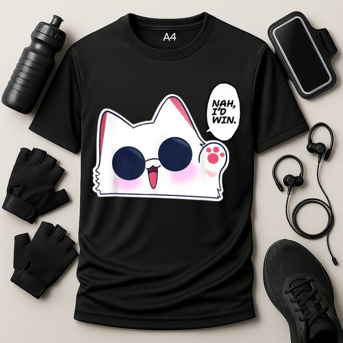 Cute Funny Cat Anime Meme Nah Id Win Gojo Cat Cooling Performance Crew T-Shirt