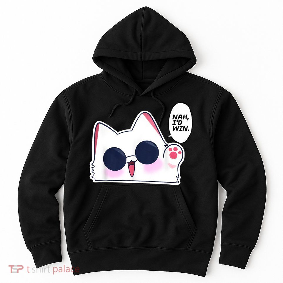 Cute Funny Cat Anime Meme Nah Id Win Gojo Cat Hoodie
