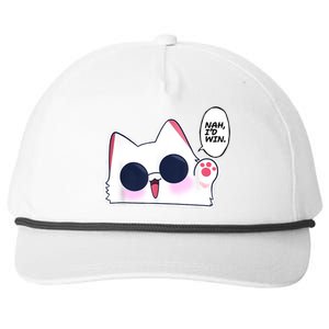 Cute Funny Cat Anime Meme Nah Id Win Gojo Cat Snapback Five-Panel Rope Hat