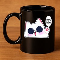 Cute Funny Cat Anime Meme Nah Id Win Gojo Cat 11oz C Handle Ceramic Mug