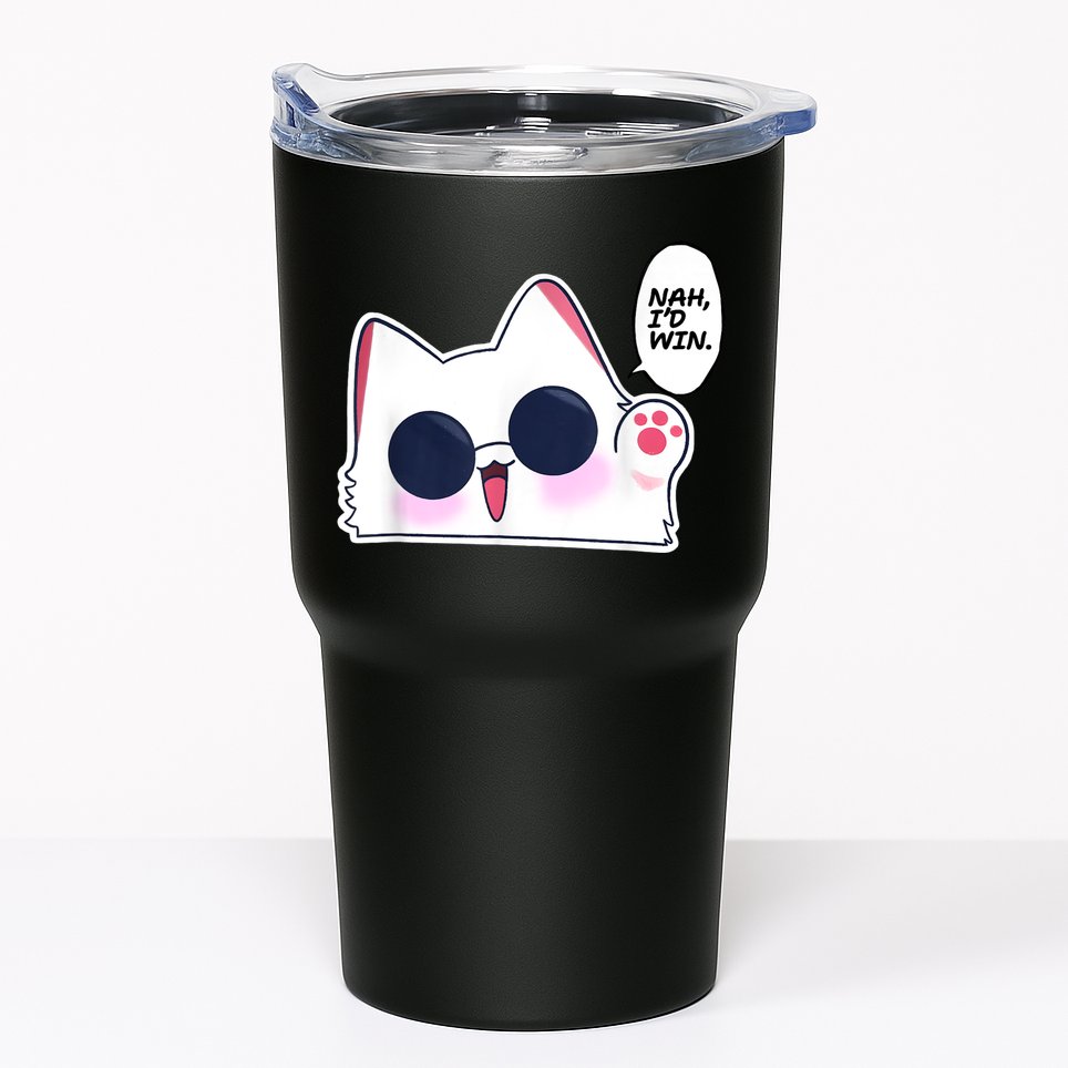Cute Funny Cat Anime Meme Nah Id Win Gojo Cat Tumbler