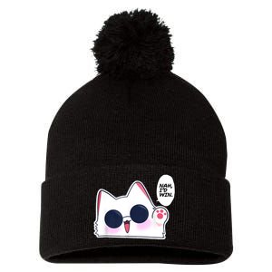 Cute Funny Cat Anime Meme Nah Id Win Gojo Cat Pom Pom 12in Knit Beanie