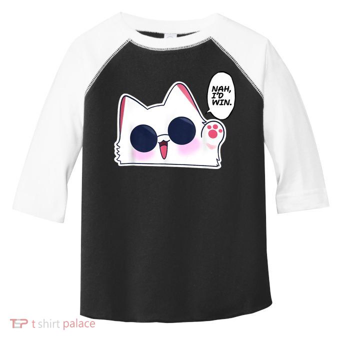 Cute Funny Cat Anime Meme Nah Id Win Gojo Cat Toddler Fine Jersey T-Shirt