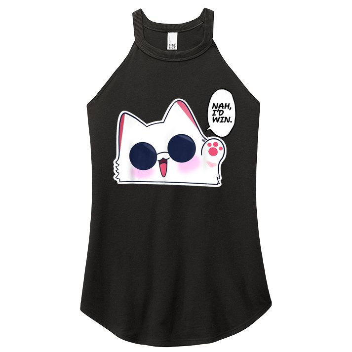 Cute Funny Cat Anime Meme Nah Id Win Gojo Cat Women's Perfect Tri Rocker Tank