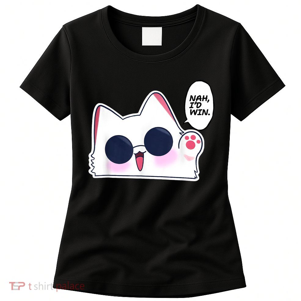 Cute Funny Cat Anime Meme Nah Id Win Gojo Cat Womens T-Shirt