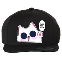 Cute Funny Cat Anime Meme Nah Id Win Gojo Cat Wool Snapback Cap