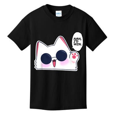 Cute Funny Cat Anime Meme Nah Id Win Gojo Cat Kids T-Shirt