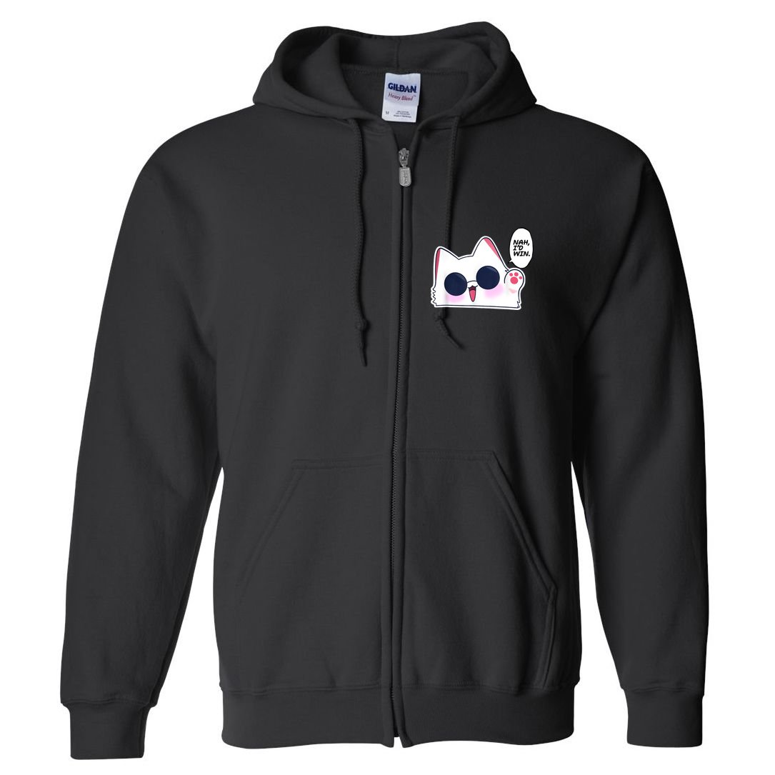 Cute Funny Cat Anime Meme Nah Id Win Gojo Cat Full Zip Hoodie