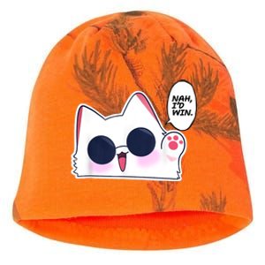 Cute Funny Cat Anime Meme Nah Id Win Gojo Cat Kati - Camo Knit Beanie