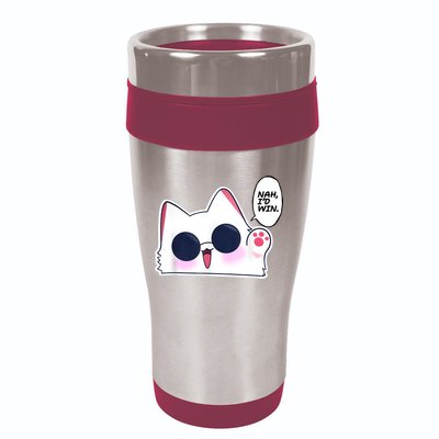 Cute Funny Cat Anime Meme Nah Id Win Gojo Cat 16oz Travel Tumbler