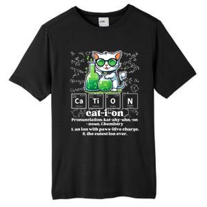 Cation Funny Chemistry Cat Humor Science Chemistry Teacher Gift Tall Fusion ChromaSoft Performance T-Shirt