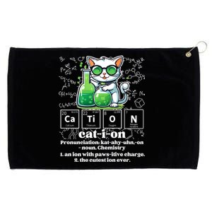 Cation Funny Chemistry Cat Humor Science Chemistry Teacher Gift Grommeted Golf Towel