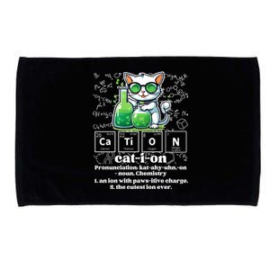 Cation Funny Chemistry Cat Humor Science Chemistry Teacher Gift Microfiber Hand Towel