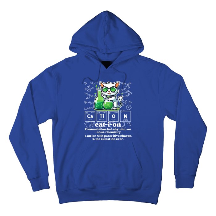 Cation Funny Chemistry Cat Humor Science Chemistry Teacher Gift Hoodie