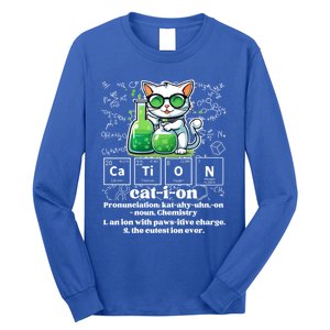 Cation Funny Chemistry Cat Humor Science Chemistry Teacher Gift Long Sleeve Shirt