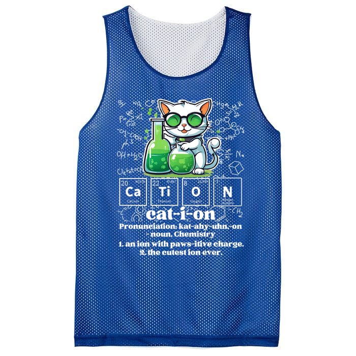 Cation Funny Chemistry Cat Humor Science Chemistry Teacher Gift Mesh Reversible Basketball Jersey Tank