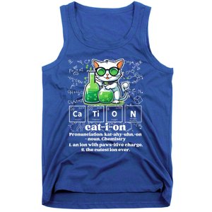 Cation Funny Chemistry Cat Humor Science Chemistry Teacher Gift Tank Top