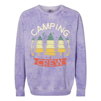 Camp Family Camping Crew Camper Matching Group Camping Trip Colorblast Crewneck Sweatshirt