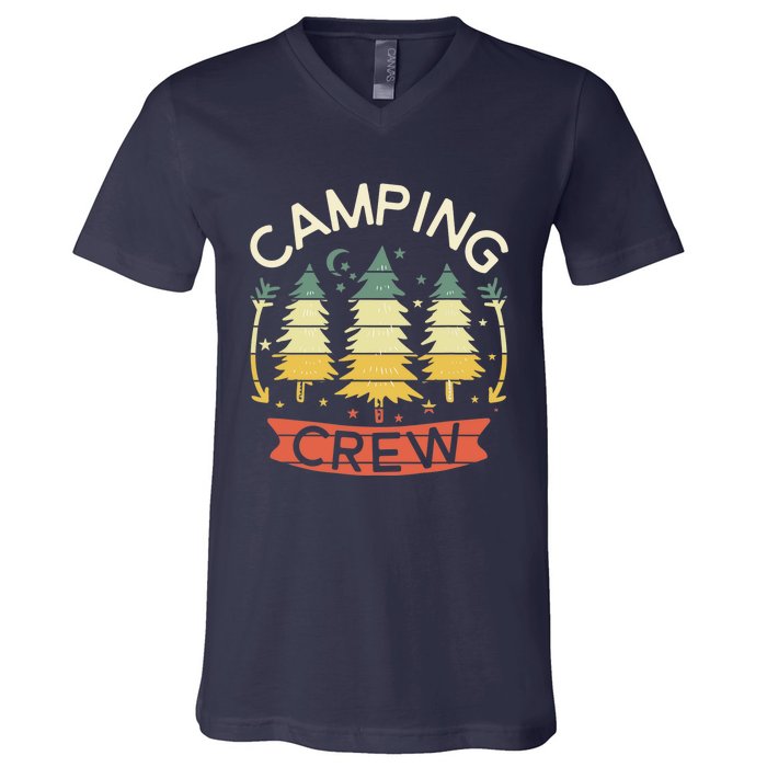 Camp Family Camping Crew Camper Matching Group Camping Trip V-Neck T-Shirt