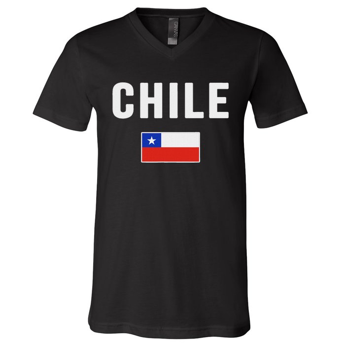 Chilean Flag Chile V-Neck T-Shirt