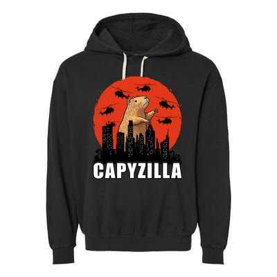 Capybara Funny Capybara Rodent Capyzilla Funny Garment-Dyed Fleece Hoodie