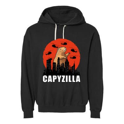 Capybara Funny Capybara Rodent Capyzilla Funny Garment-Dyed Fleece Hoodie