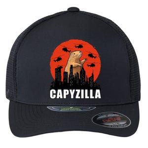 Capybara Funny Capybara Rodent Capyzilla Funny Flexfit Unipanel Trucker Cap