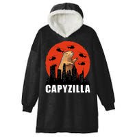 Capybara Funny Capybara Rodent Capyzilla Funny Hooded Wearable Blanket