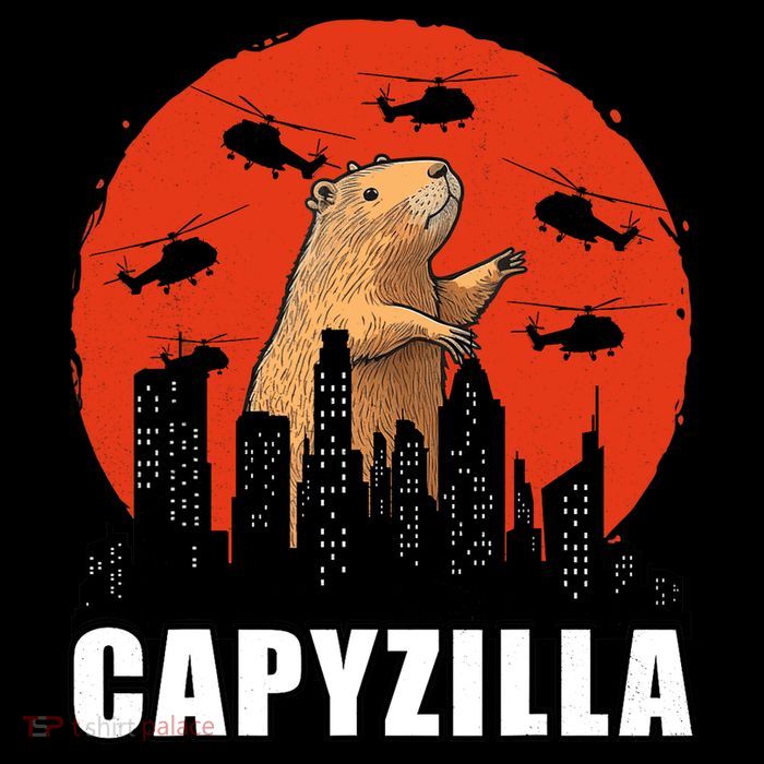 Capybara Funny Capybara Rodent Capyzilla Funny Hooded Wearable Blanket