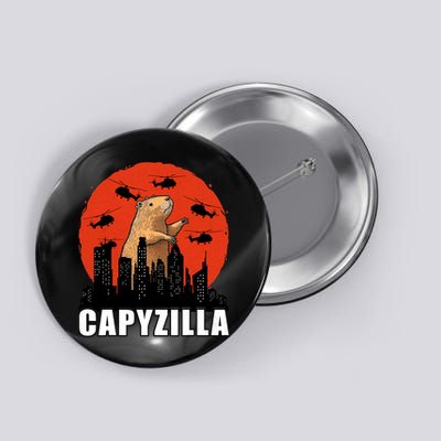 Capybara Funny Capybara Rodent Capyzilla Funny Button