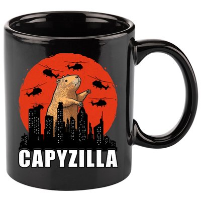 Capybara Funny Capybara Rodent Capyzilla Funny 11oz C Handle Ceramic Mug
