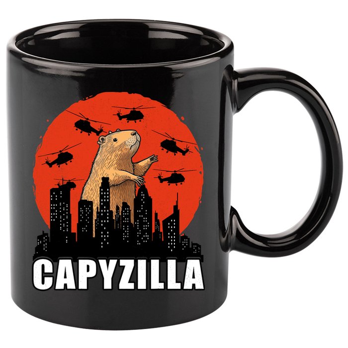 Capybara Funny Capybara Rodent Capyzilla Funny 11oz C Handle Ceramic Mug