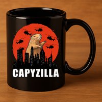 Capybara Funny Capybara Rodent Capyzilla Funny 11oz C Handle Ceramic Mug