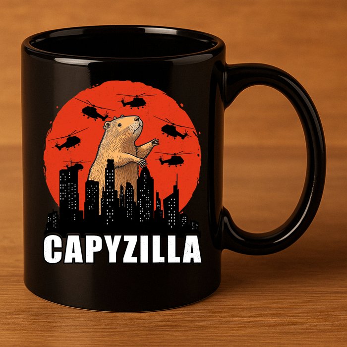 Capybara Funny Capybara Rodent Capyzilla Funny 11oz C Handle Ceramic Mug