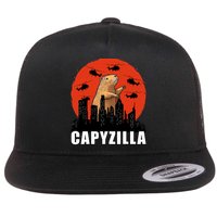 Capybara Funny Capybara Rodent Capyzilla Funny Flat Bill Trucker Hat