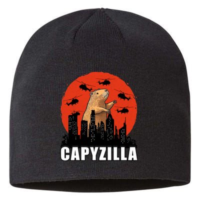 Capybara Funny Capybara Rodent Capyzilla Funny Sustainable Beanie