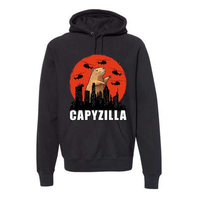 Capybara Funny Capybara Rodent Capyzilla Funny Premium Hoodie