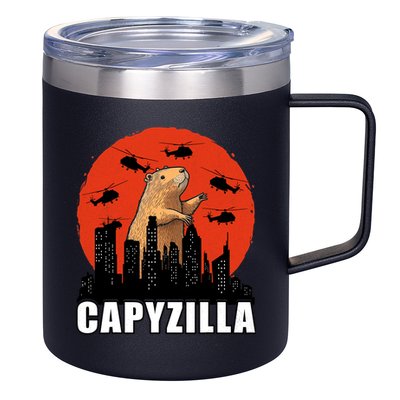 Capybara Funny Capybara Rodent Capyzilla Funny 12oz Stainless Steel Coffee Mug