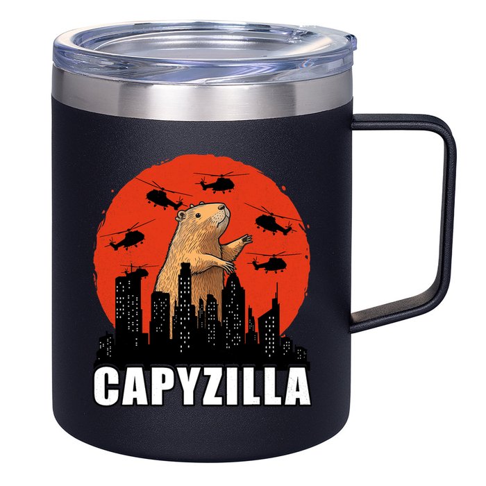 Capybara Funny Capybara Rodent Capyzilla Funny 12oz Stainless Steel Coffee Mug