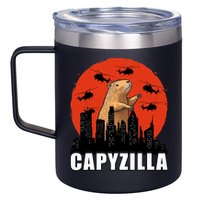 Capybara Funny Capybara Rodent Capyzilla Funny 12oz Stainless Steel Coffee Mug