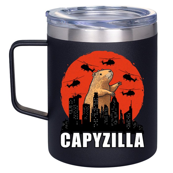 Capybara Funny Capybara Rodent Capyzilla Funny 12oz Stainless Steel Coffee Mug