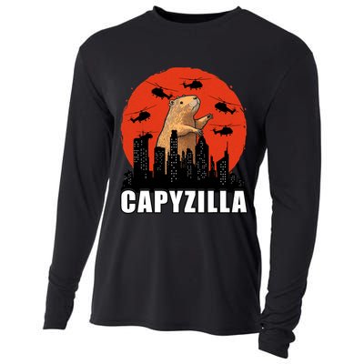 Capybara Funny Capybara Rodent Capyzilla Funny Cooling Performance Long Sleeve Crew